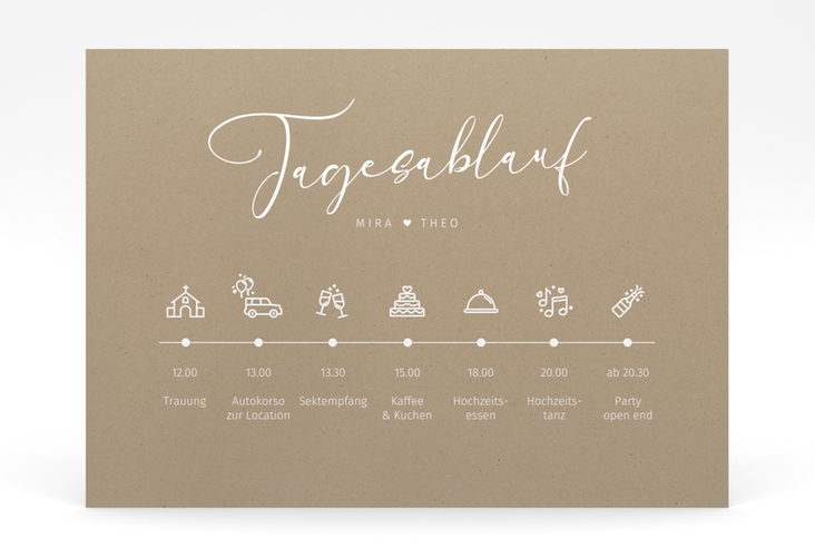 Tagesablauf Poster Hochzeit Crafty 70 x 50 cm Poster