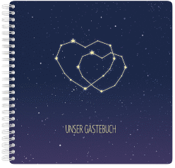 Klick: Details zu Gästebuch Hochzeit "Sternenbild" anzeigen Gästebuch Hochzeit "Sternenbild" Ringbindung blau