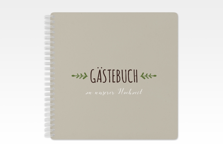 Gästebuch Hochzeit Eden Ringbindung gruen