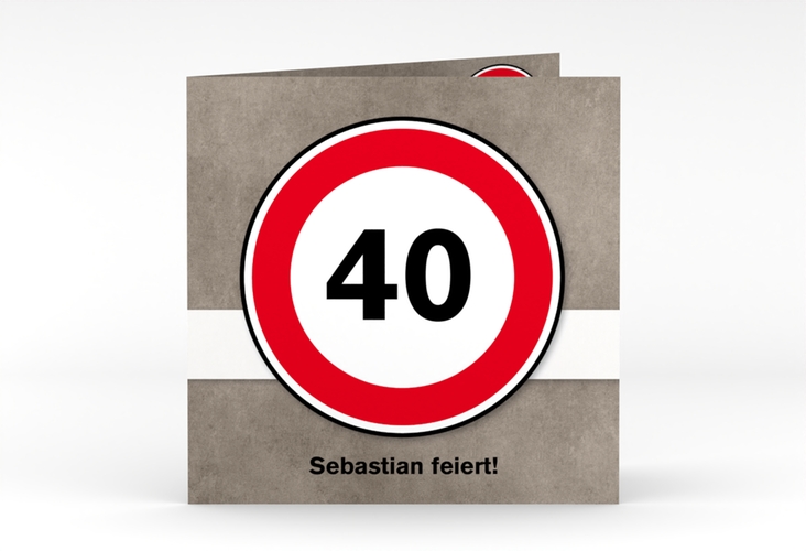 Einladung 40. Geburtstag Emil/Emma quadr. Klappkarte