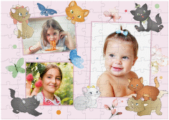 Fotopuzzle 100 Teile Katzenpfote 100 Teile rosa