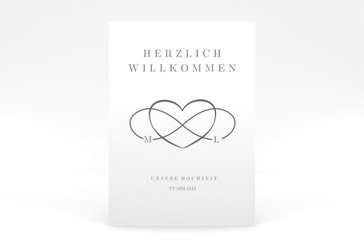 Willkommensschild Poster Infinity 50 x 70 cm Leinwand gruen