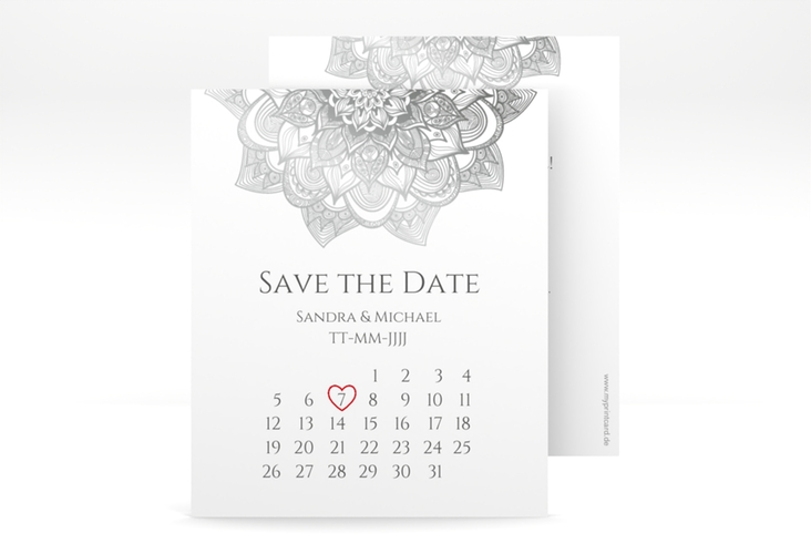 Save the Date-Kalenderblatt Delight Kalenderblatt-Karte grau hochglanz