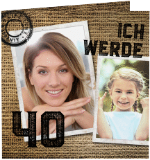 Einladung 40. Geburtstag Lifetime quadr. Klappkarte braun