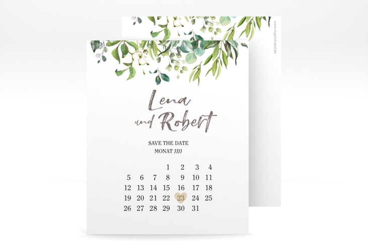 Save the Date-Kalenderblatt Natural Kalenderblatt-Karte