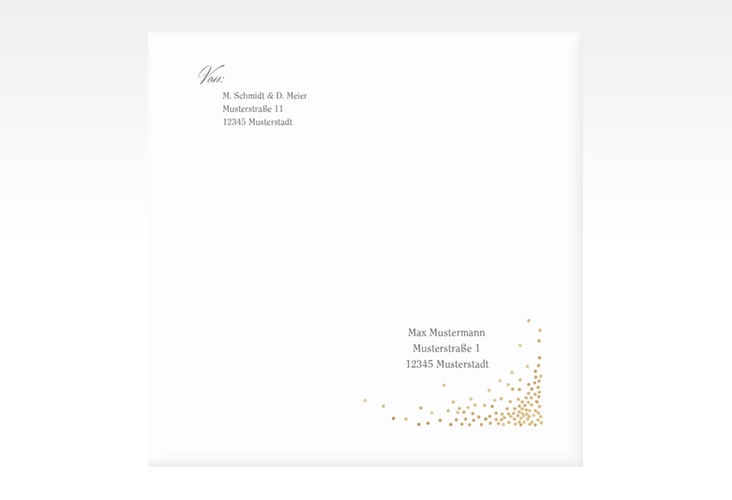 Kuvert quadratisch Glitter quadratisch weiss