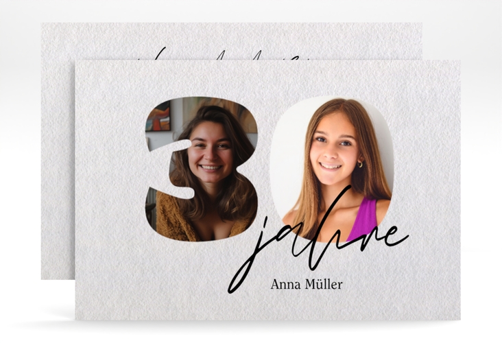 Einladung 30. Geburtstag Jahrzehnte A6 Karte quer