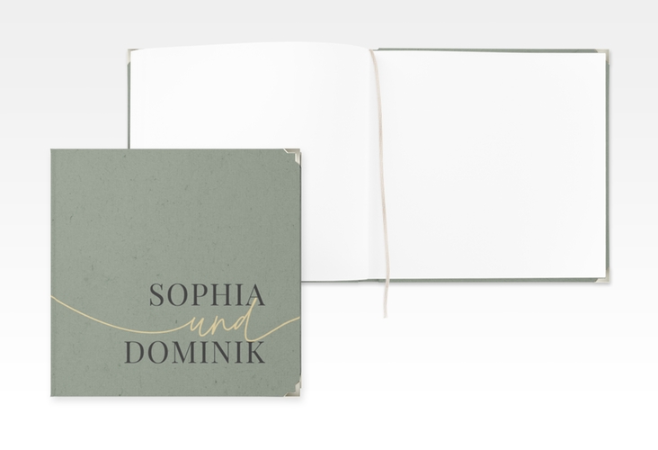 Gästebuch Selection Hochzeit Easy Leinen-Hardcover gruen im modernen minimalistischen Design