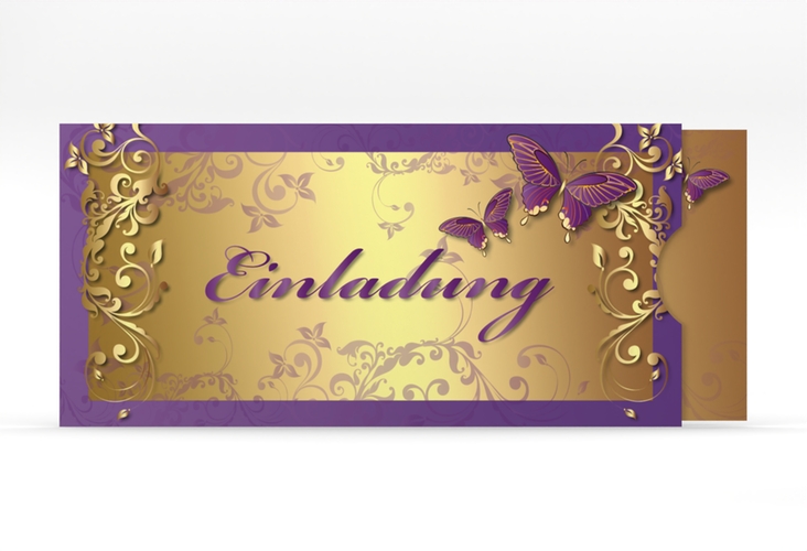 Hochzeitseinladung Toulouse Einsteckkarte lila