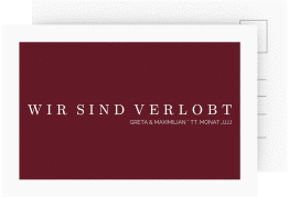 Klick: Details zu Verlobungskarte Hochzeit "Simply" anzeigen Verlobungskarte Hochzeit Simply A6 Postkarte rot
