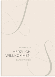 Willkommensschild Leinwand Eheschließung 50 x 70 cm Leinwand beige