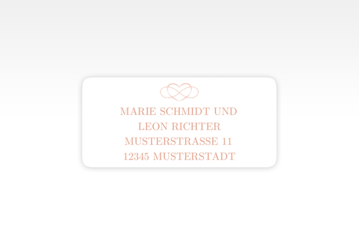 Absenderetikett Hochzeit Infinity 45,7 x 21,2 mm apricot