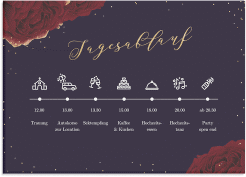 Klick: Details zu Tagesablauf Leinwand Hochzeit "Cherie" anzeigen Tagesablauf Leinwand Hochzeit Cherie 70 x 50 cm Leinwand schwarz