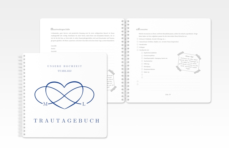 Trautagebuch Hochzeit Infinity Trautagebuch Hochzeit blau