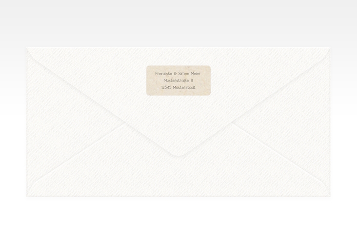 Absenderetikett Hochzeit Entscheidung 45,7 x 21,2 mm beige