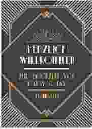 Willkommensschild Leinwand Gatsby 50 x 70 cm Leinwand schwarz im 20er-Jahre-Stil