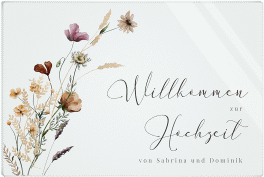 Klick: Details zu Willkommensschild Acryl "Sauvages" anzeigen Willkommensschild Acryl Sauvages 60 x 40 cm Acryl bunt mit getrockneten Wiesenblumen