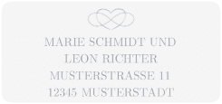 Klick: Details zu Absenderetikett Hochzeit "Infinity" anzeigen Absenderetikett Hochzeit "Infinity" 45,7 x 21,2 mm blau
