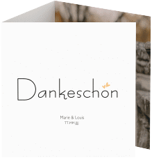 Klick: Details zu Dankeskarte Hochzeit "Twohearts" anzeigen Dankeskarte Hochzeit Twohearts quadr. Doppel-Klappkarte beige