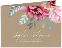 Klick: Details zu Dankeskarte Hochzeit "Blooming" anzeigen Dankeskarte Hochzeit Blooming A6 Klappkarte quer Kraftpapier