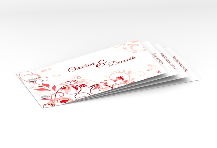 Hochzeitseinladung Lilly Booklet rot hochglanz