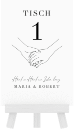 Tischnummer Hochzeit "Hands"