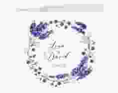 Hochzeitseinladung "Lavendel" DIN A6 Klappkarte quer weiss