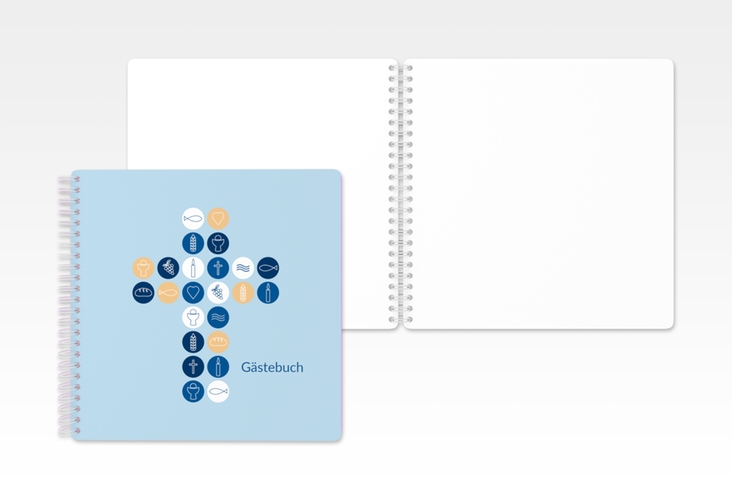 Gästebuch Kommunion Imago Ringbindung blau