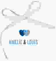 Geschenkanhänger Hochzeit Couple Geschenkanhänger, rund blau