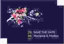 Save the Date-Karte Hochzeit "Sakura" DIN A6 quer blau