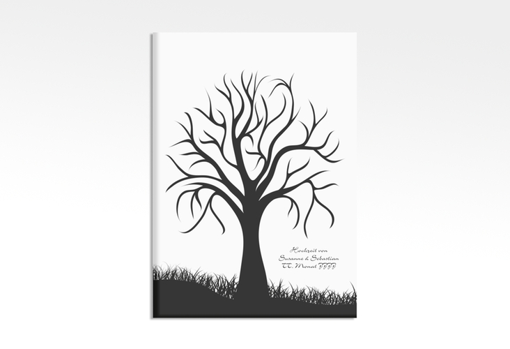 Wedding Tree Leinwand Hochzeitsbaum Henry (bis 200 Gäste) 50 x 70 cm schwarz