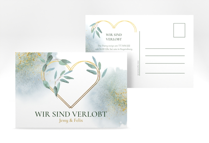 Verlobungskarte Hochzeit Amore A6 Postkarte weiss