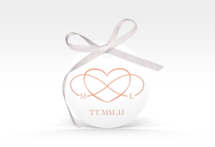 Geschenkanhänger Hochzeit Infinity Geschenkanhänger, rund apricot hochglanz