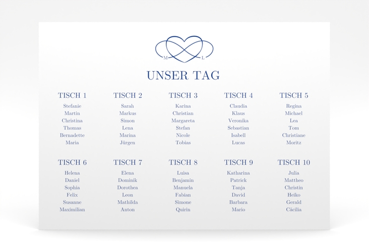 Sitzplan Poster Hochzeit Infinity 70 x 50 cm Poster