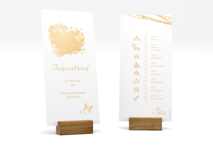 Tagesablauf Hochzeit Mailand lange Karte hoch beige