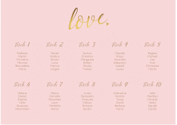 Klick: Details zu Sitzplan Poster Hochzeit "Glam" anzeigen Sitzplan Poster Hochzeit Glam 70 x 50 cm Poster rosa