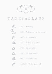 Klick: Details zu Tagesablauf Poster Hochzeit "Infinity" anzeigen Tagesablauf Poster Hochzeit Infinity 50 x 70 cm Poster grau