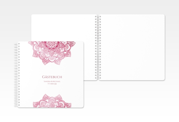 Gästebuch Hochzeit Delight Ringbindung pink