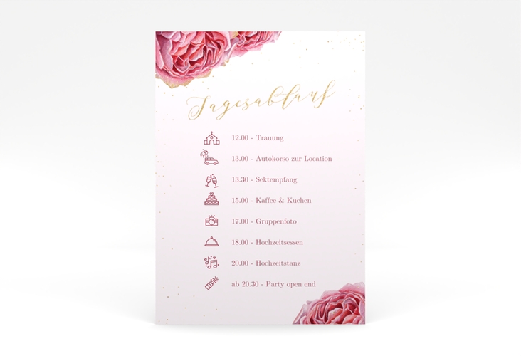 Tagesablauf Poster Hochzeit Cherie 50 x 70 cm Poster gold
