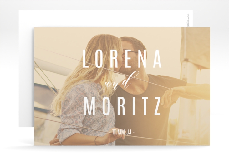 Save the Date-Karte Memory A6 Karte quer beige
