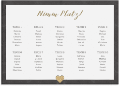 Klick: Details zu Sitzplan Leinwand Hochzeit "Sparkly" anzeigen Sitzplan Leinwand Hochzeit Sparkly 70 x 50 cm Leinwand gold