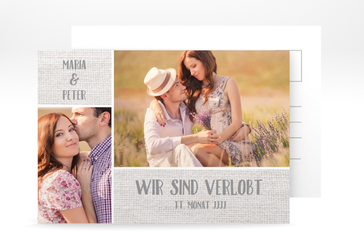 Verlobungskarte Hochzeit Landliebe A6 Postkarte weiss