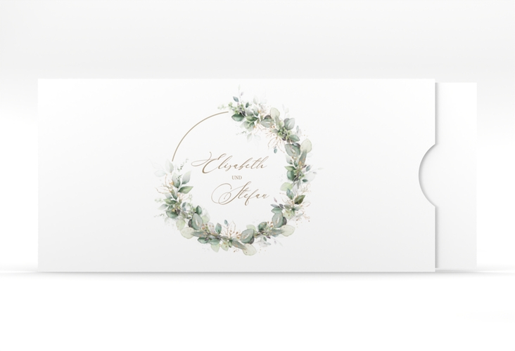 Hochzeitseinladung Selvatica Einsteckkarte mit Eukalyptus-Kranz