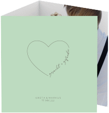 Klick: Details zu Danksagungskarte Hochzeit "Lebenstraum" anzeigen Danksagungskarte Hochzeit Lebenstraum quadr. Doppel-Klappkarte mint