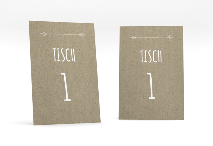 Tischaufsteller Hochzeit Shabby Tischaufsteller Kraftpapier