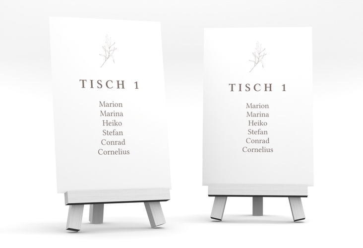 Tischaufsteller Hochzeit Ivy Tischaufsteller minimalistisch mit kleiner botanischer Illustration
