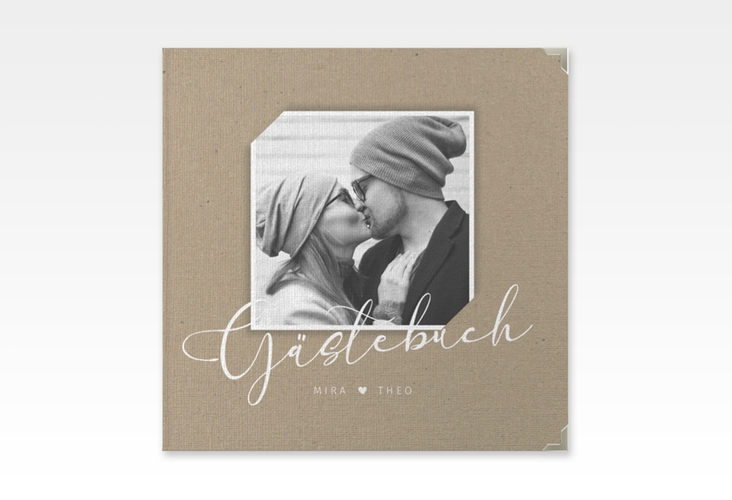 Gästebuch Selection Hochzeit Crafty Leinen-Hardcover Kraftpapier mit Foto