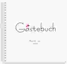 Gästebuch Hochzeit Twohearts Ringbindung pink