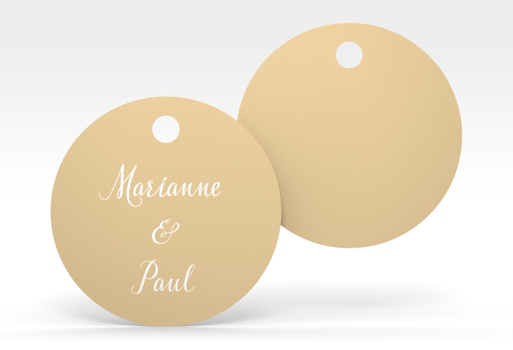 Geschenkanhänger Hochzeit Rise Geschenkanhänger, rund beige