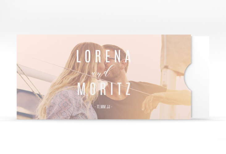 Hochzeitseinladung Memory Einsteckkarte rosa hochglanz